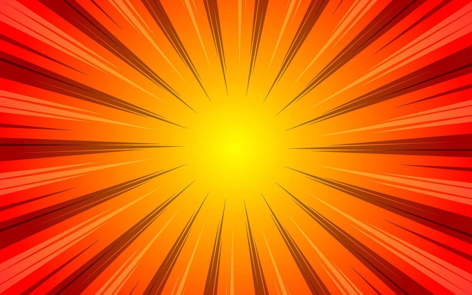 Sunburst comic effect background with halftones. Pop art comic style vector