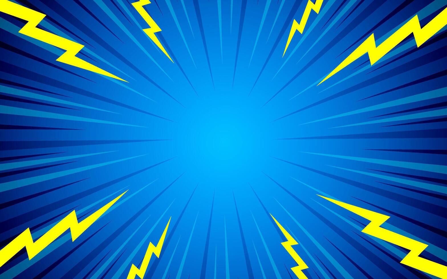 Comic background with illustration of lightning flashes vector