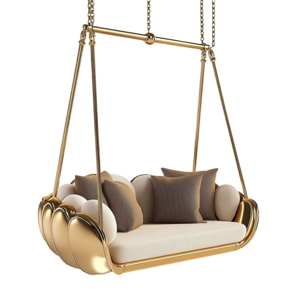 Swing Suspended from a Chain on Transparent Background png