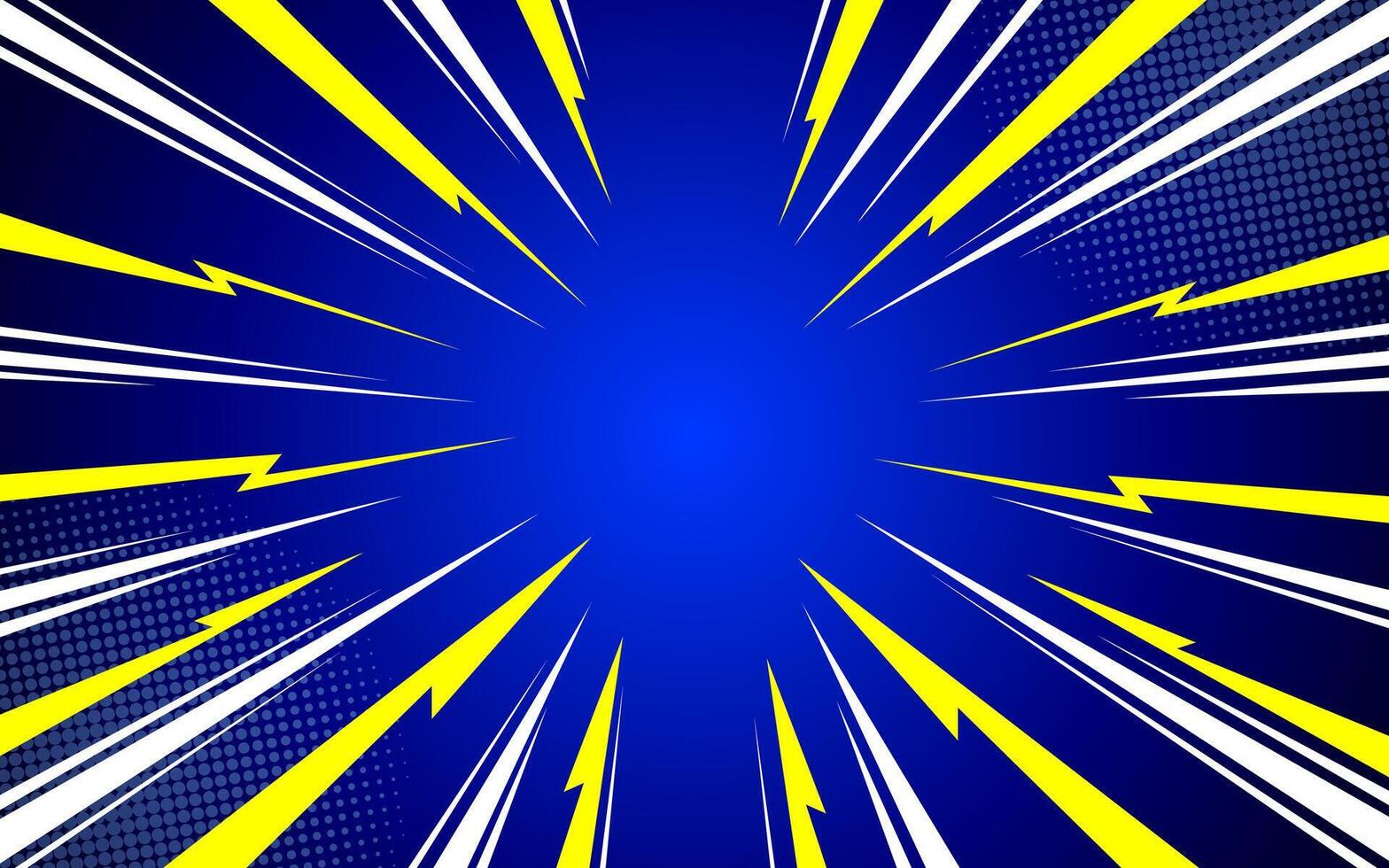 Comic background. Pop art texture. Anime design with explosion effect for printing. Halftone background. vector