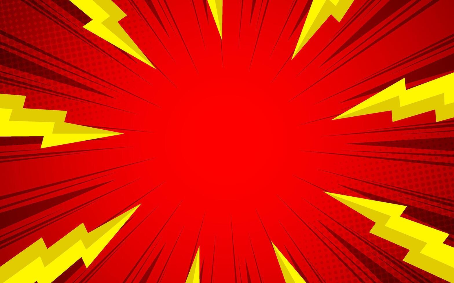 Comic background with illustration of lightning flashes vector
