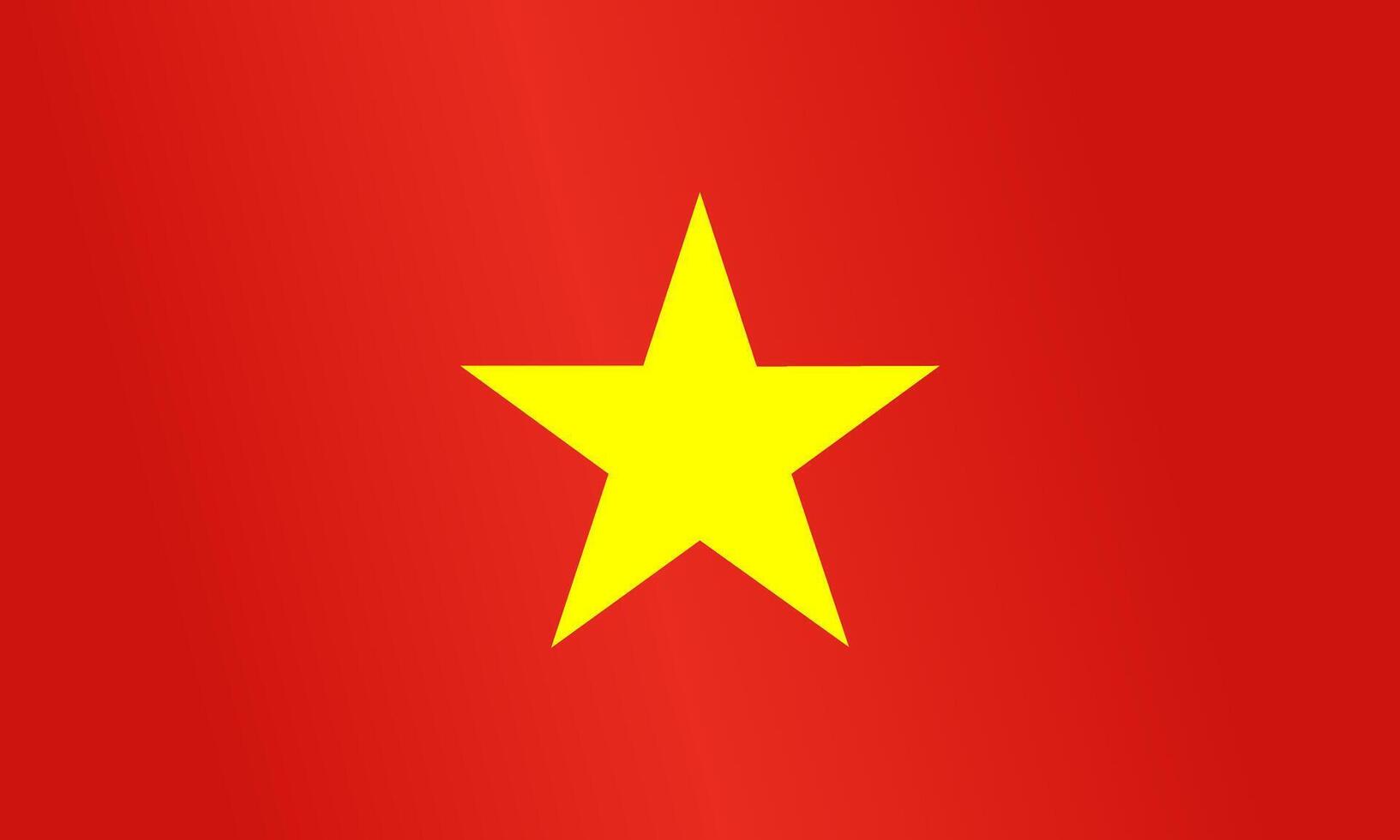 Vietnam flag. Yellow star on red background vector