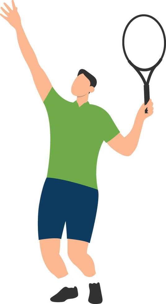 hombre tenis jugador con verde ropa de deporte vector