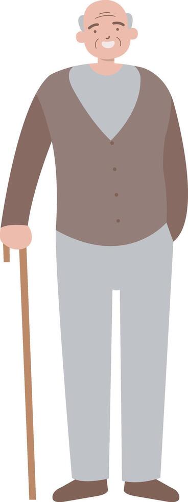 Elderly Man in Flat Design vector