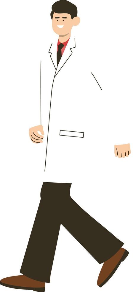Professional Doctor Illustration in Walking Position vector