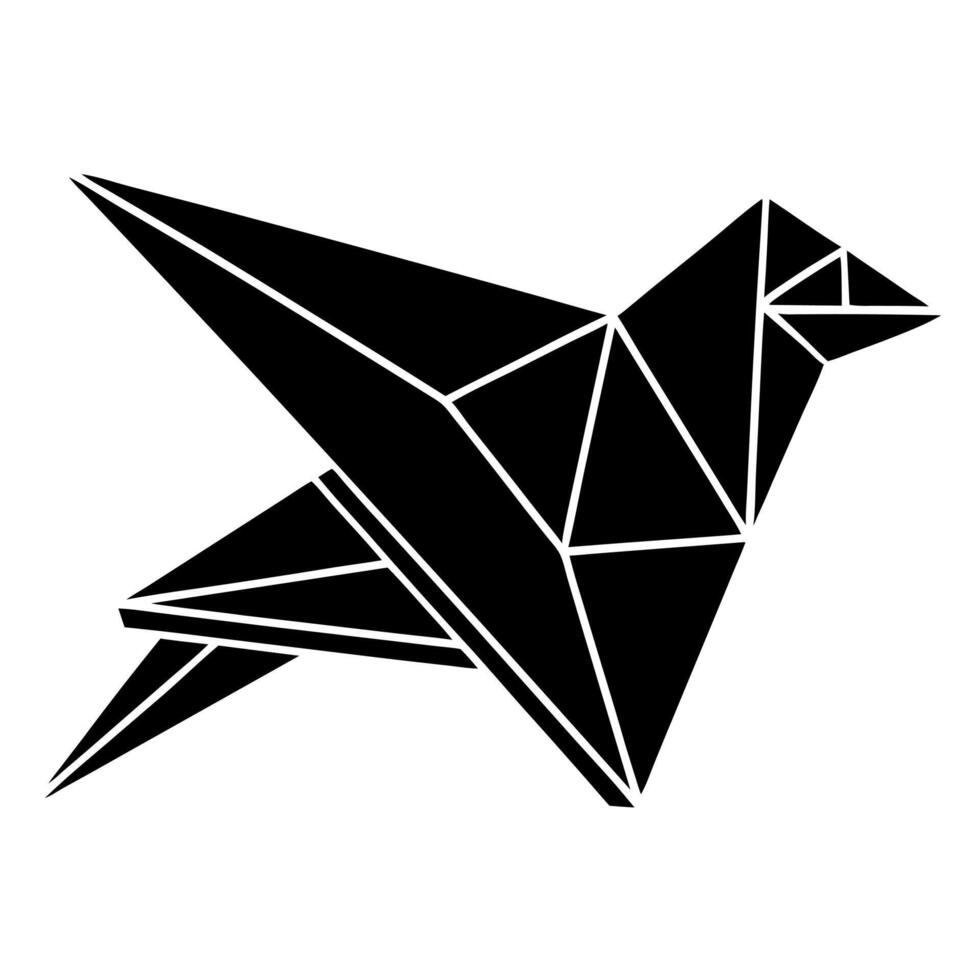 Minimalist Bird Logo with Origami Style Silhouette Illustration vector