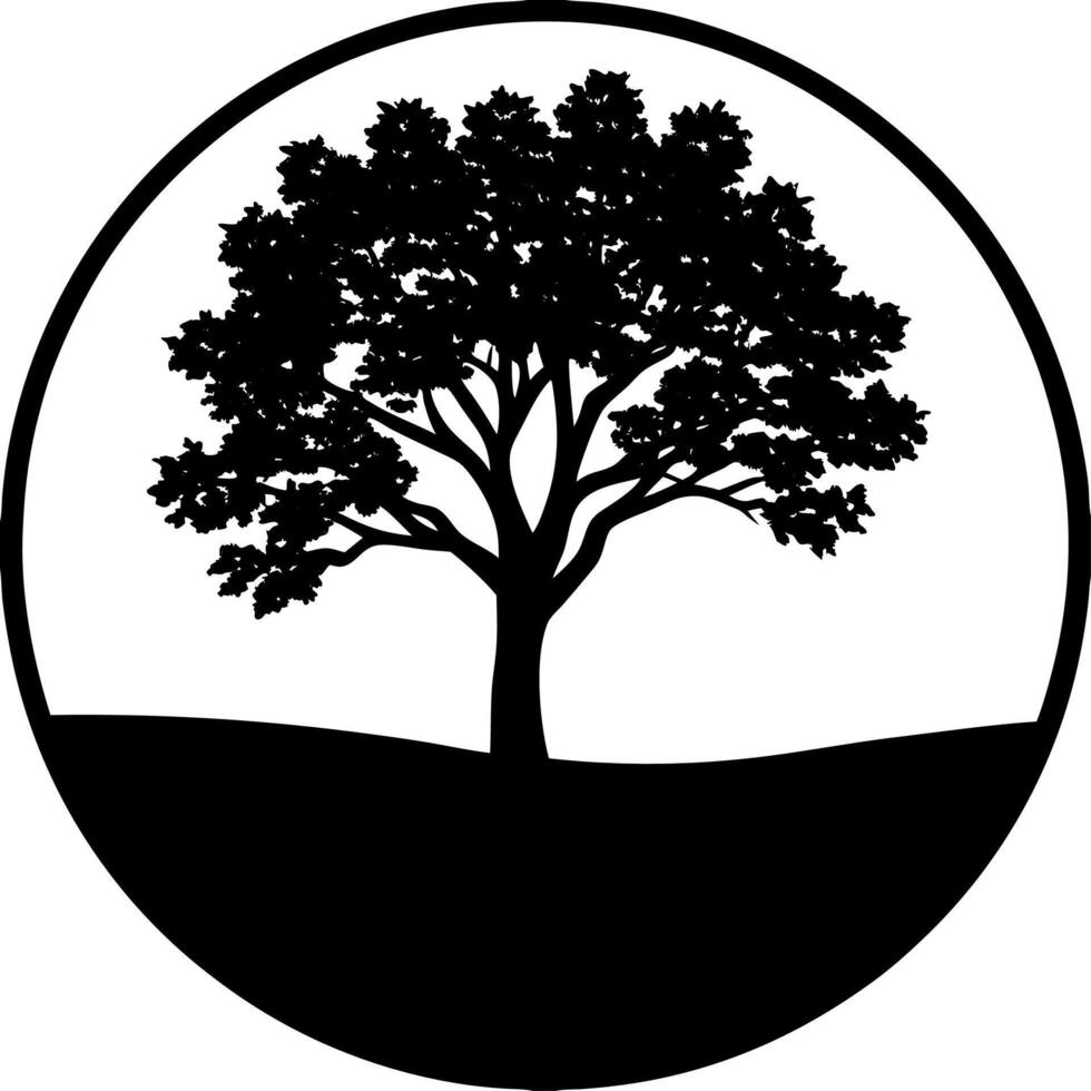 Elegant Tree Silhouette Illustration of Minimalistic Nature vector