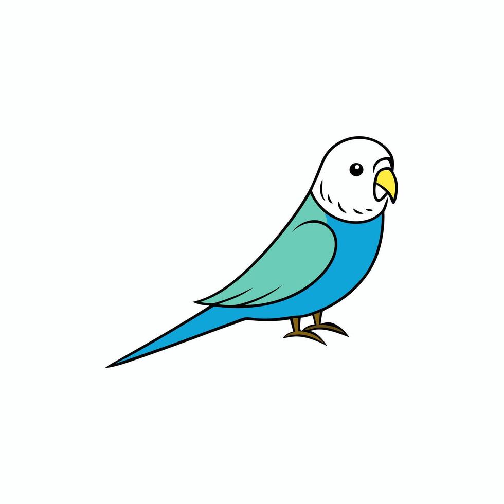 Minimalist Budgerigar Bird Clip Art Illustration Perfect vector