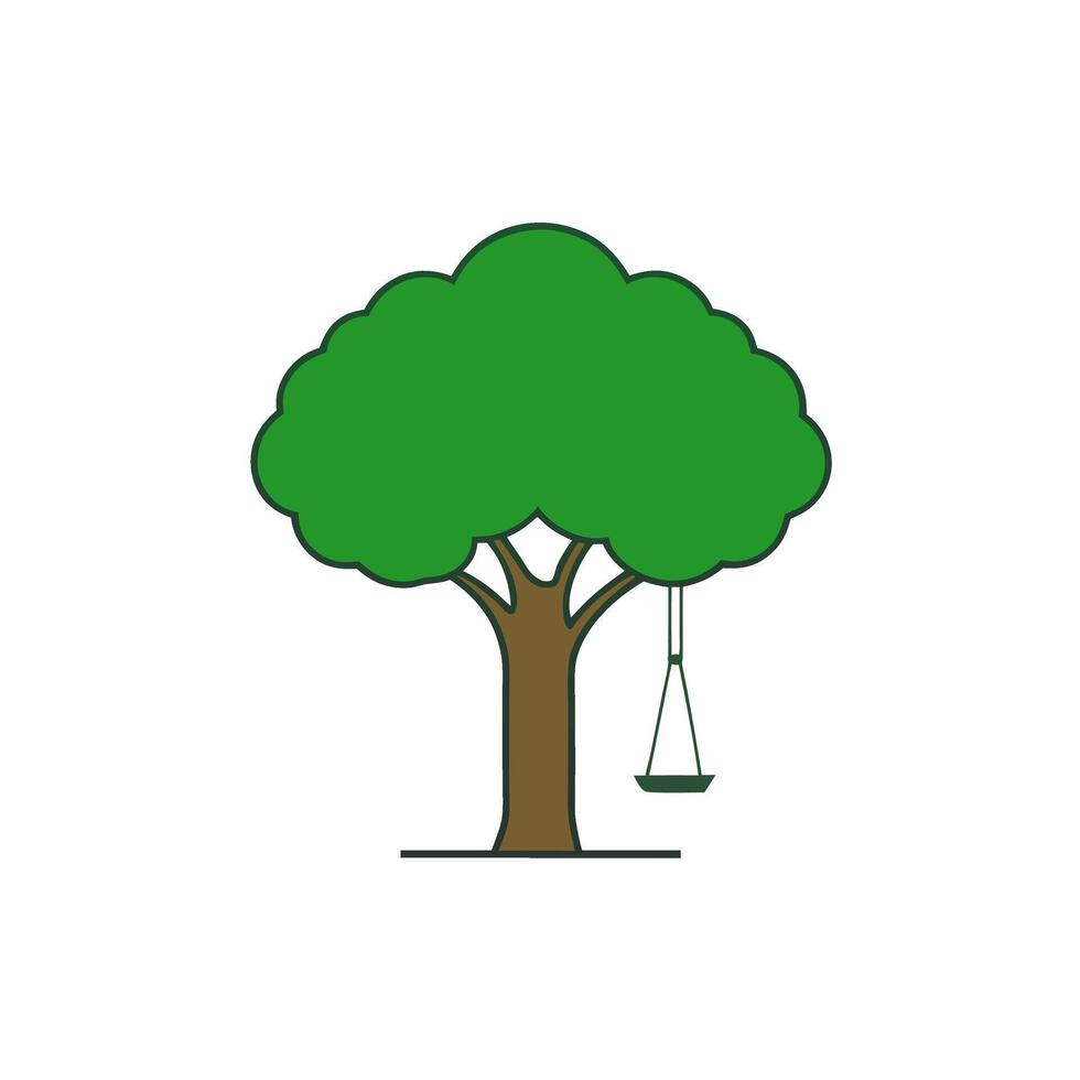 Eco Friendly Green Tree Clip Art Logo for Environmental Branding vector
