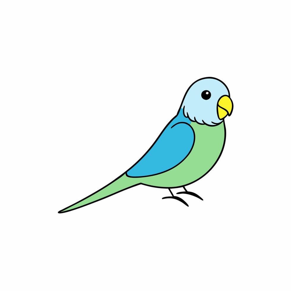 Budgerigar Bird Clip Art Minimalist Style vector