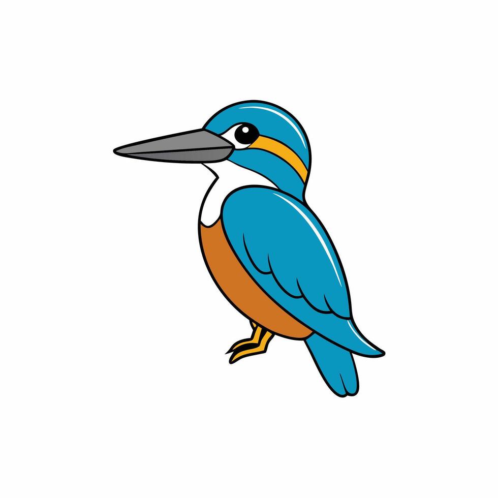 Beautiful Minimalist Kingfisher Bird Clip Art Design for Nature Illustrations vector