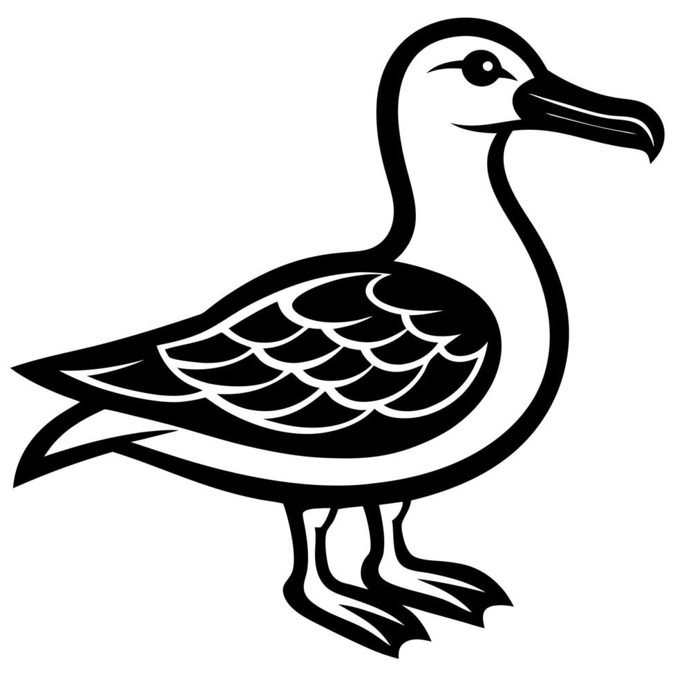 Modern Minimalist Duck Bird Silhouette for Unique Designs vector