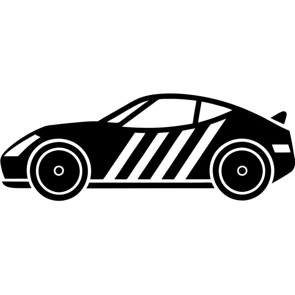 Elegant Black Car Silhouette for Creative Design Projects vector