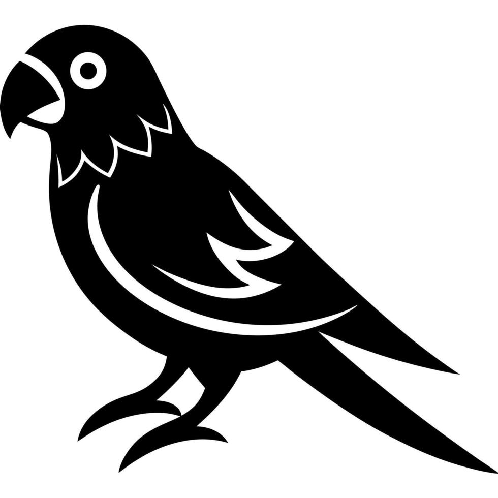 Elegant Minimalist Parakeet Bird Silhouette Art for Stylish Designs and Decorations vector