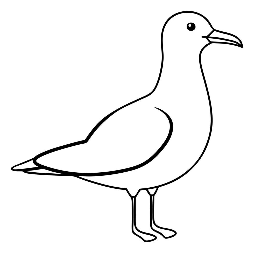 Unique Bird Silhouette Seagull Illustration for Modern Artworks vector