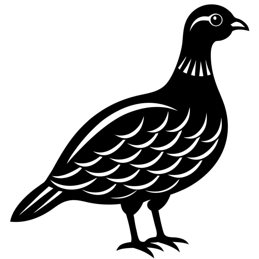 Stunning Quail Bird Silhouette Art Ideal for Minimalist and Nature-Inspired Creations vector
