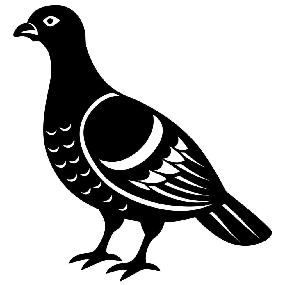 Detailed Quail Silhouette Illustration Perfect for Bird and Nature Designs vector