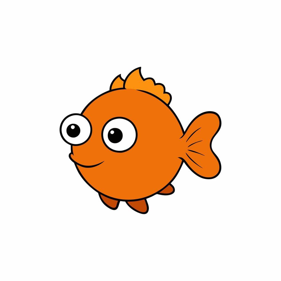 Playful Orange Fish Design for Ocean vector
