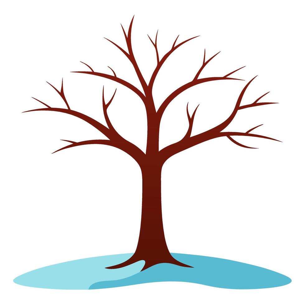 Leafless Winter Tree Clip Art Ideal for Holiday Card and Seasonal Decor vector
