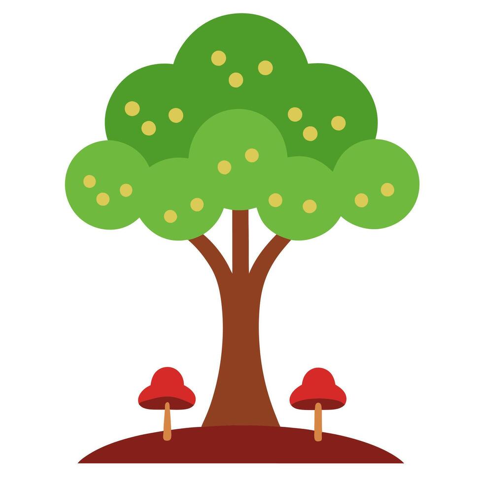 Serene Green Tree in a Forest Setting vector
