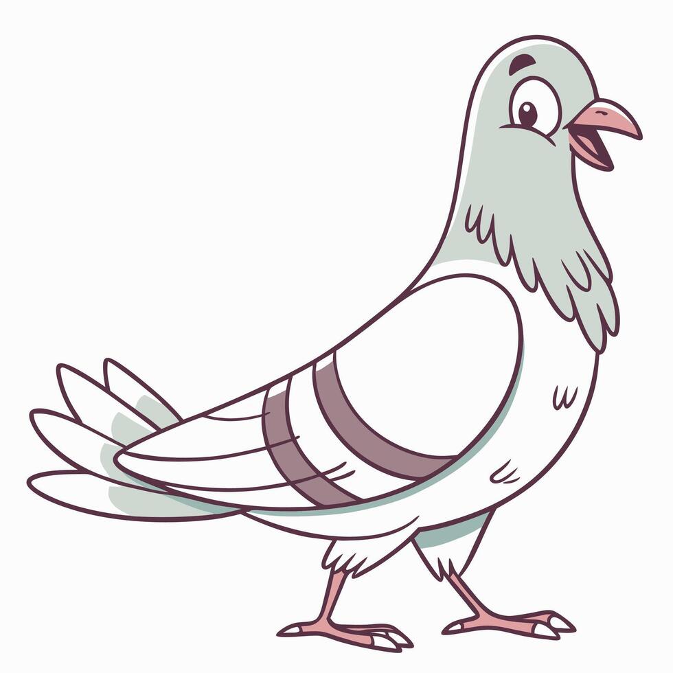 Unique Pigeon Illustration for Bird and Wildlife Art Projects vector