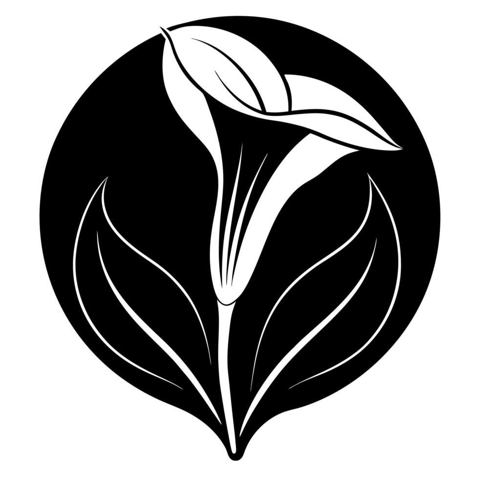 Calla Lily Circle Silhouette Illustration for Beautiful Flower Art Creations vector