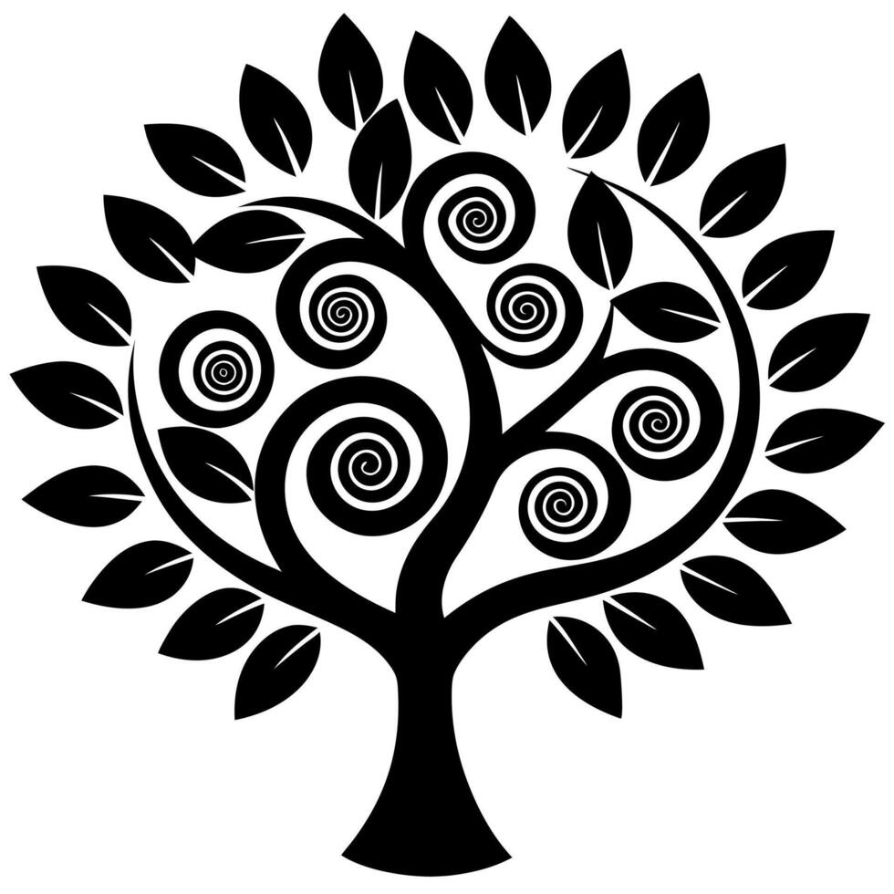 Elegant Tree Silhouette with Simple and Modern Style vector