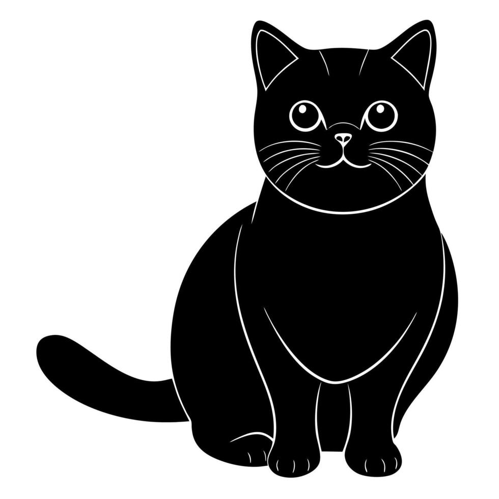 Minimalist Cat Sitting Illustration for Prints and Design Projects vector