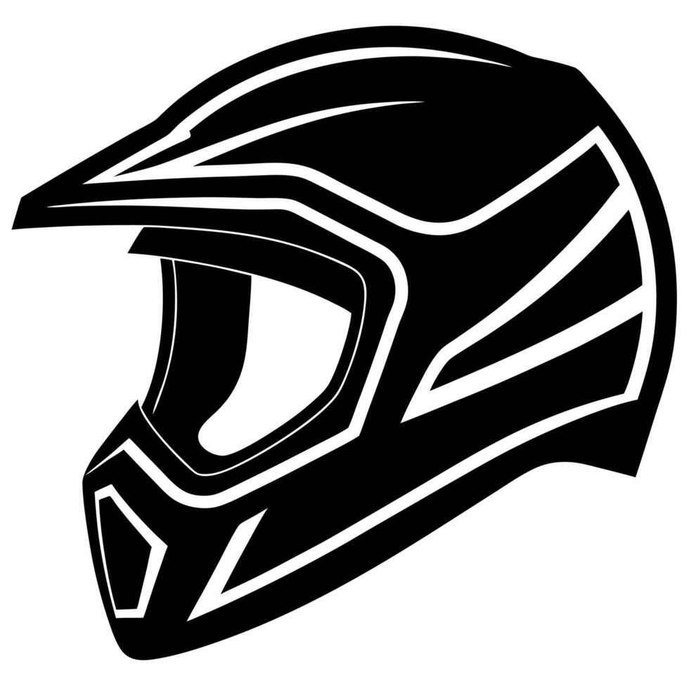 Unique Motorcycle Helmet Silhouette Illustration for Prints vector