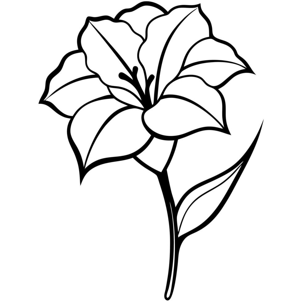 Elegant Flowers Line Art Silhouette for Digital Design and Decoration vector