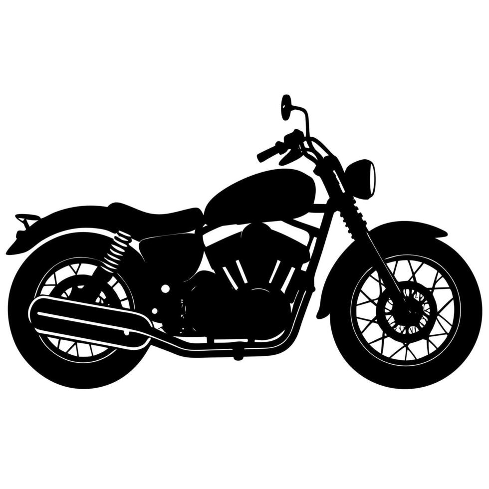 Stylish Motorcycle Silhouette Illustration for Graphic Design Projects vector