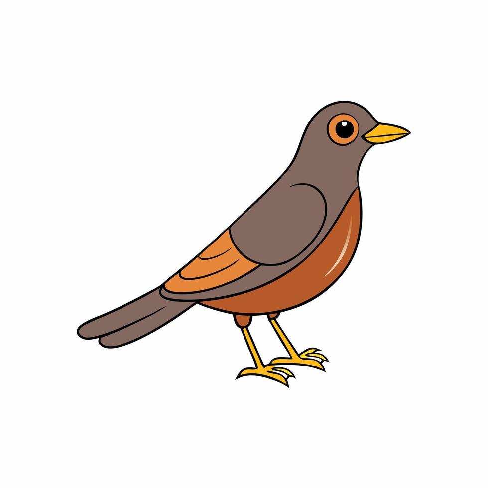 Funny Bird Cartoon Illustration for Children's Books vector