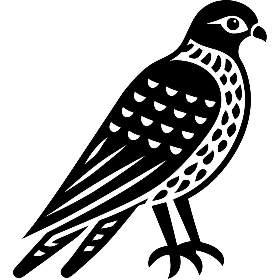 Simple Kestrel Bird Silhouette Illustration for Wall Art and Decor vector