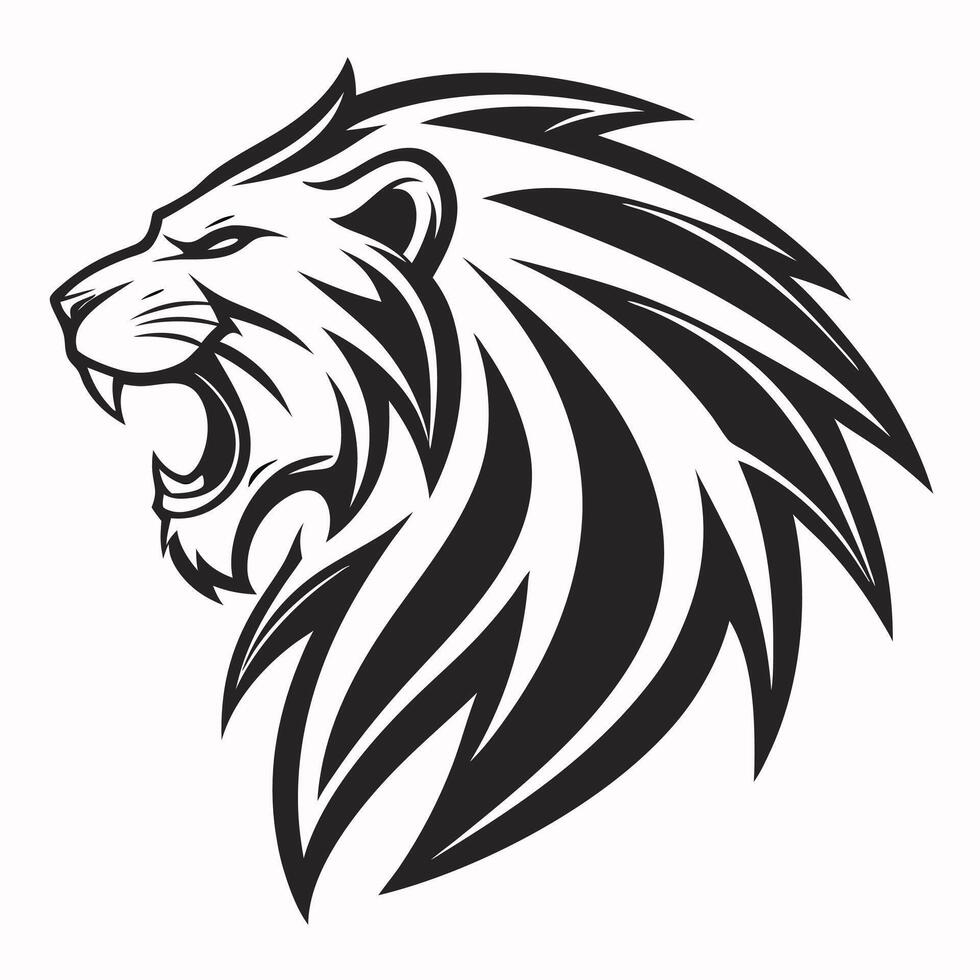 Powerful Lion Head Logo Ideal for Wildlife and Adventure Brands vector
