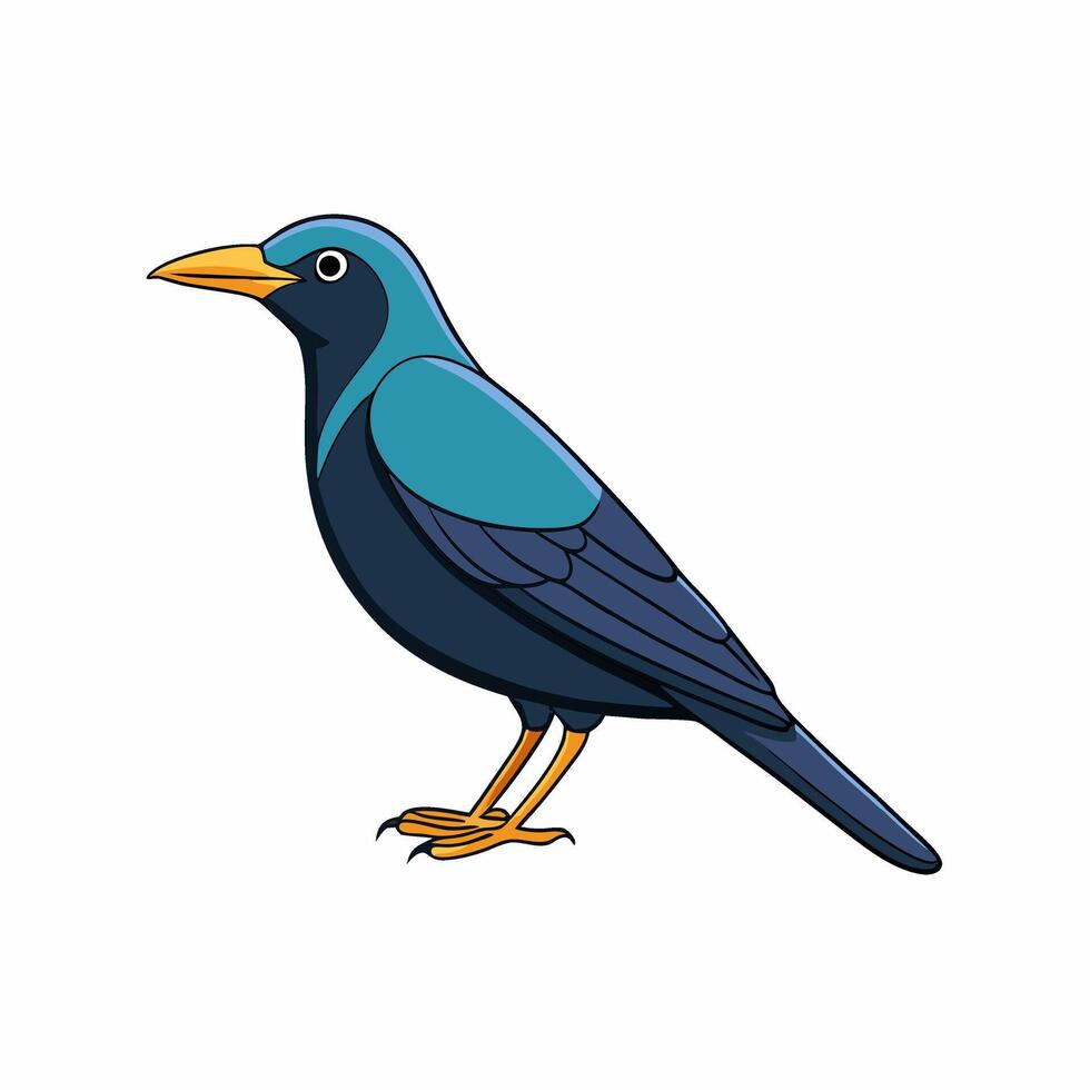 Whimsical Blue Bird Cartoon for Beautiful Nature Designs vector