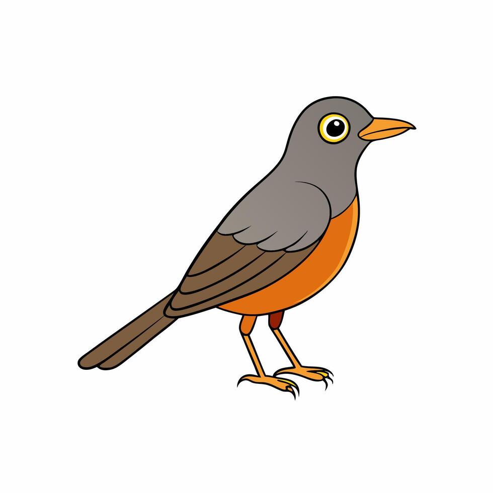 Playful Bird Cartoon Illustration Ideal for Kid-Friendly Digital Art Projects vector