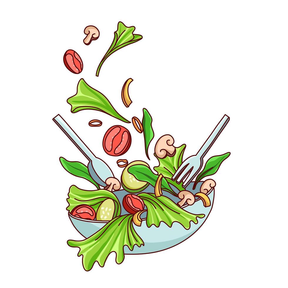 Hand Drawn Salad Illustration vector