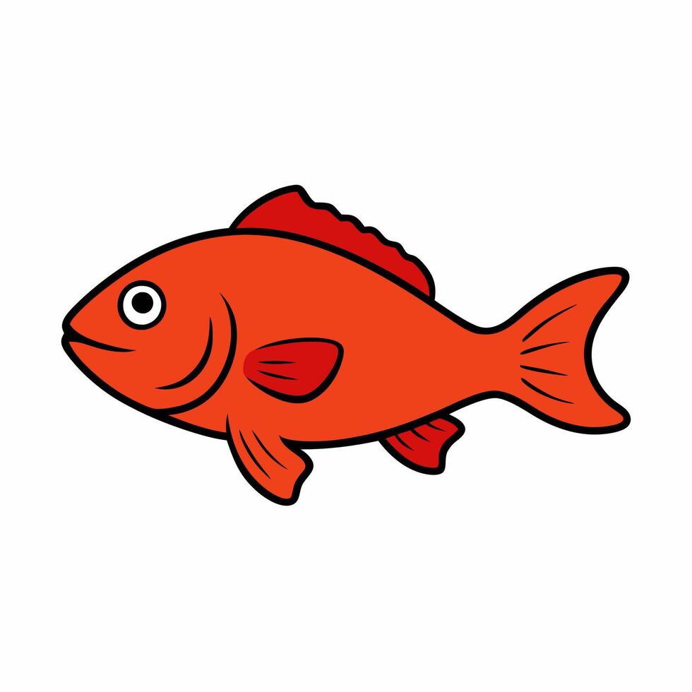 Fish Cartoon Illustration for Kids Cute and Fun Underwater Character Design vector