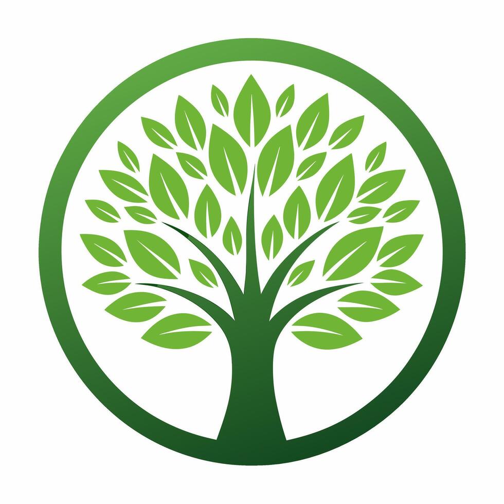 Tree in Circle Logo Illustration vector