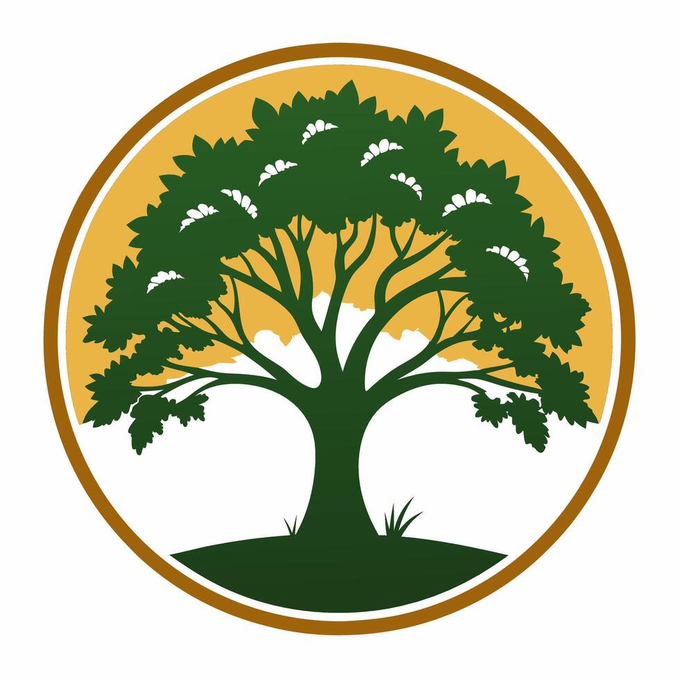 Tree in Circle Logo Illustration for Branding and Design vector