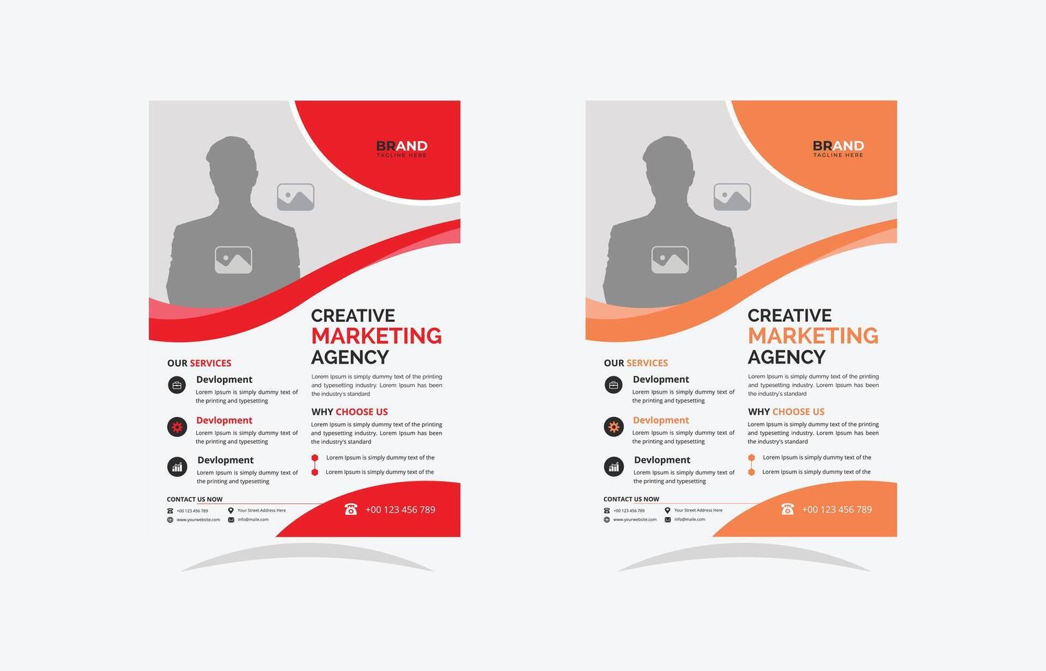 Corporate Business Flyer poster brochure template, business proposal, promotion, publication, cover page. new digital marketing flyer set Pro, print template, digital marketing agency flyer design vector