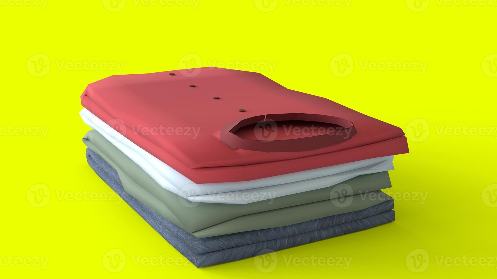 folded clothes with yellow background photo