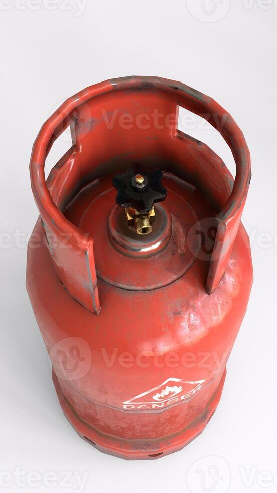 Flammable Gas Cylinder with white background photo