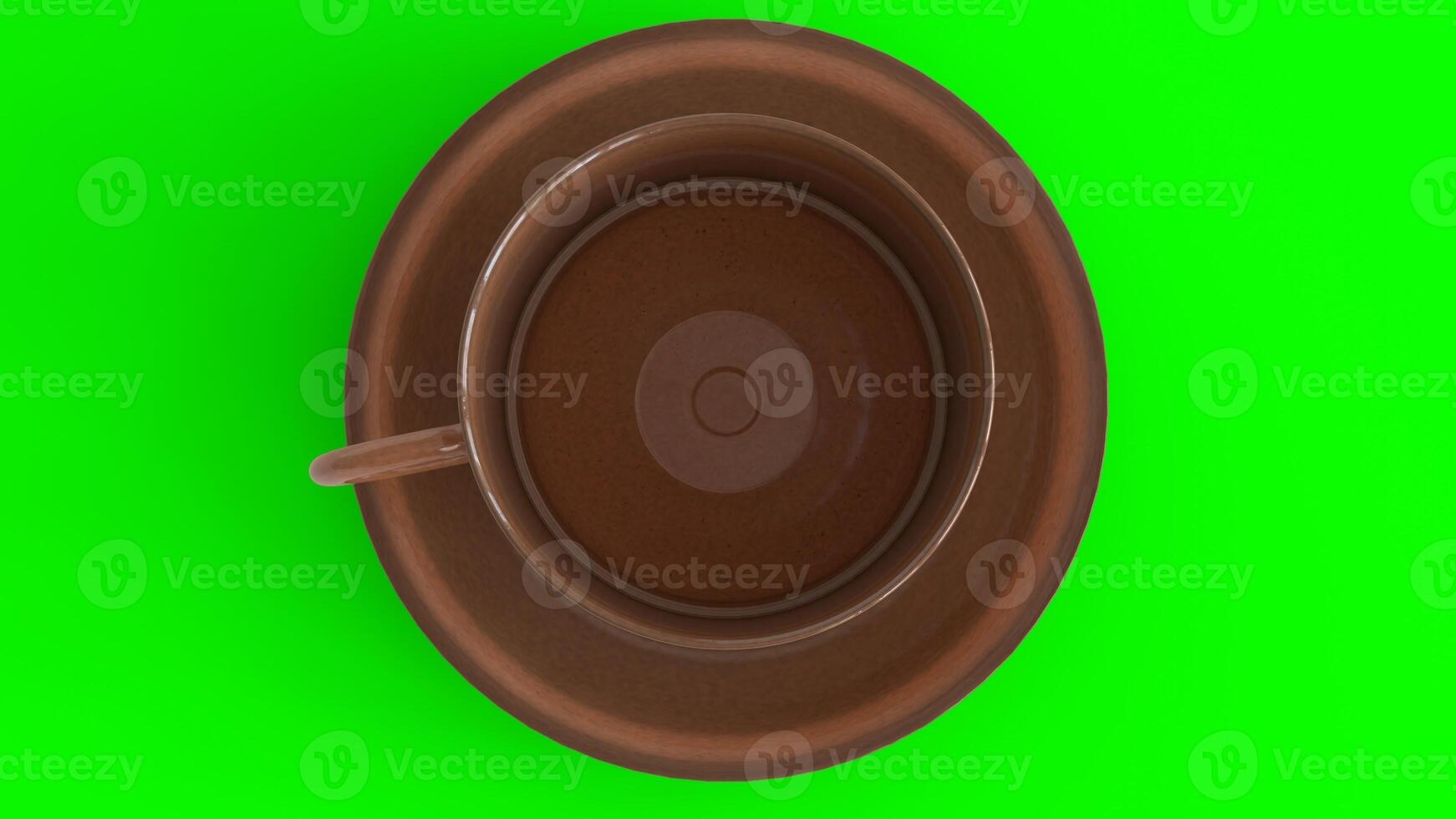 ceramic cup plate with green background photo