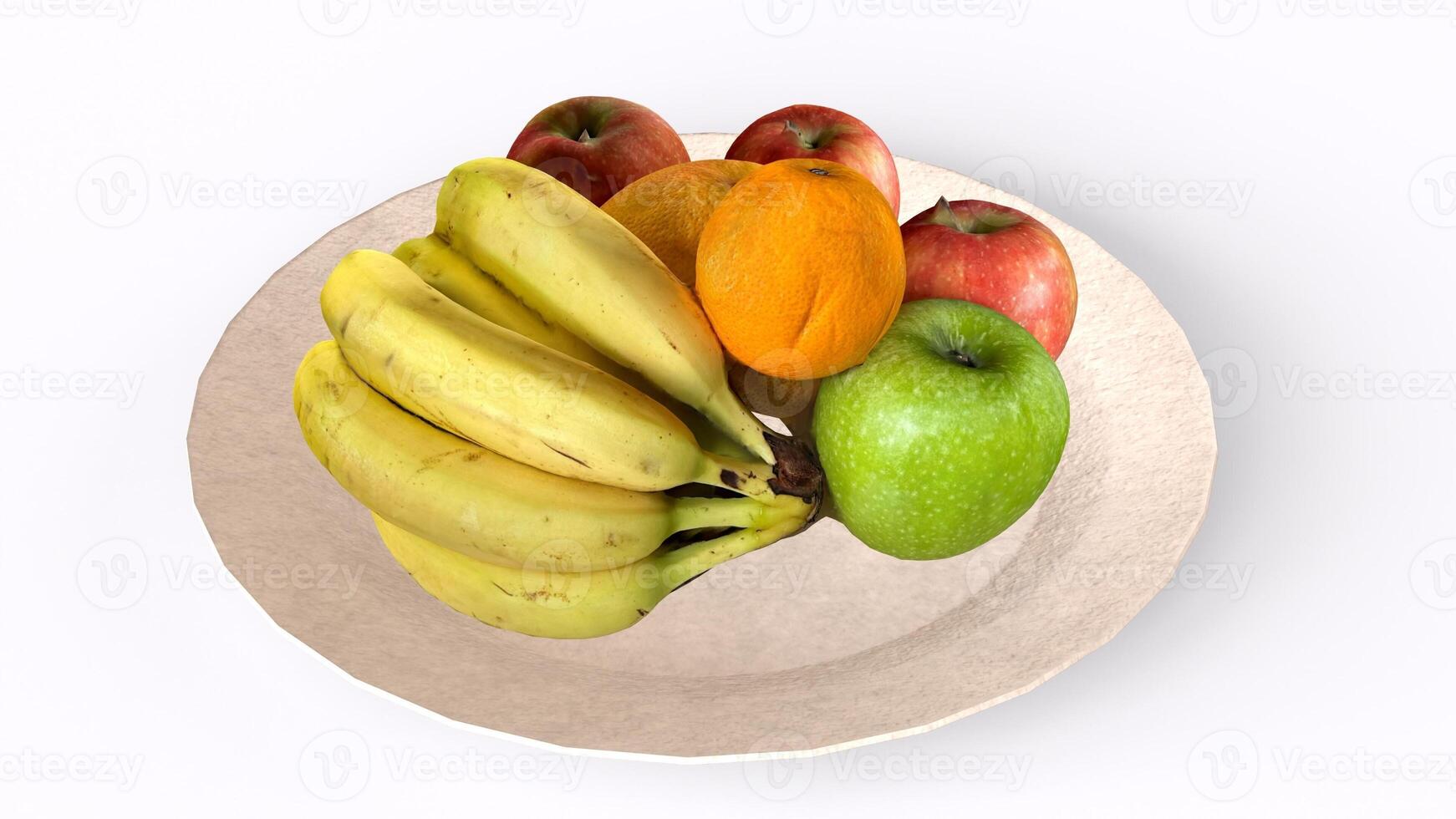 fruits in plate with white background photo