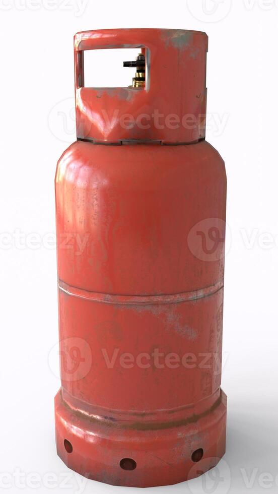 Flammable Gas Cylinder with white background photo