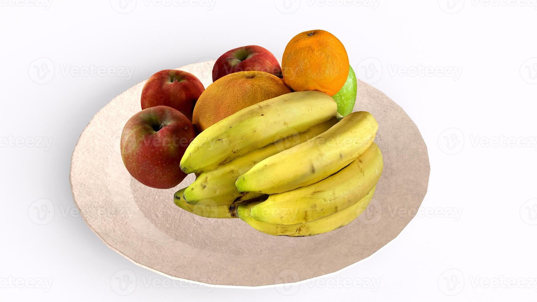 fruits in plate with white background photo