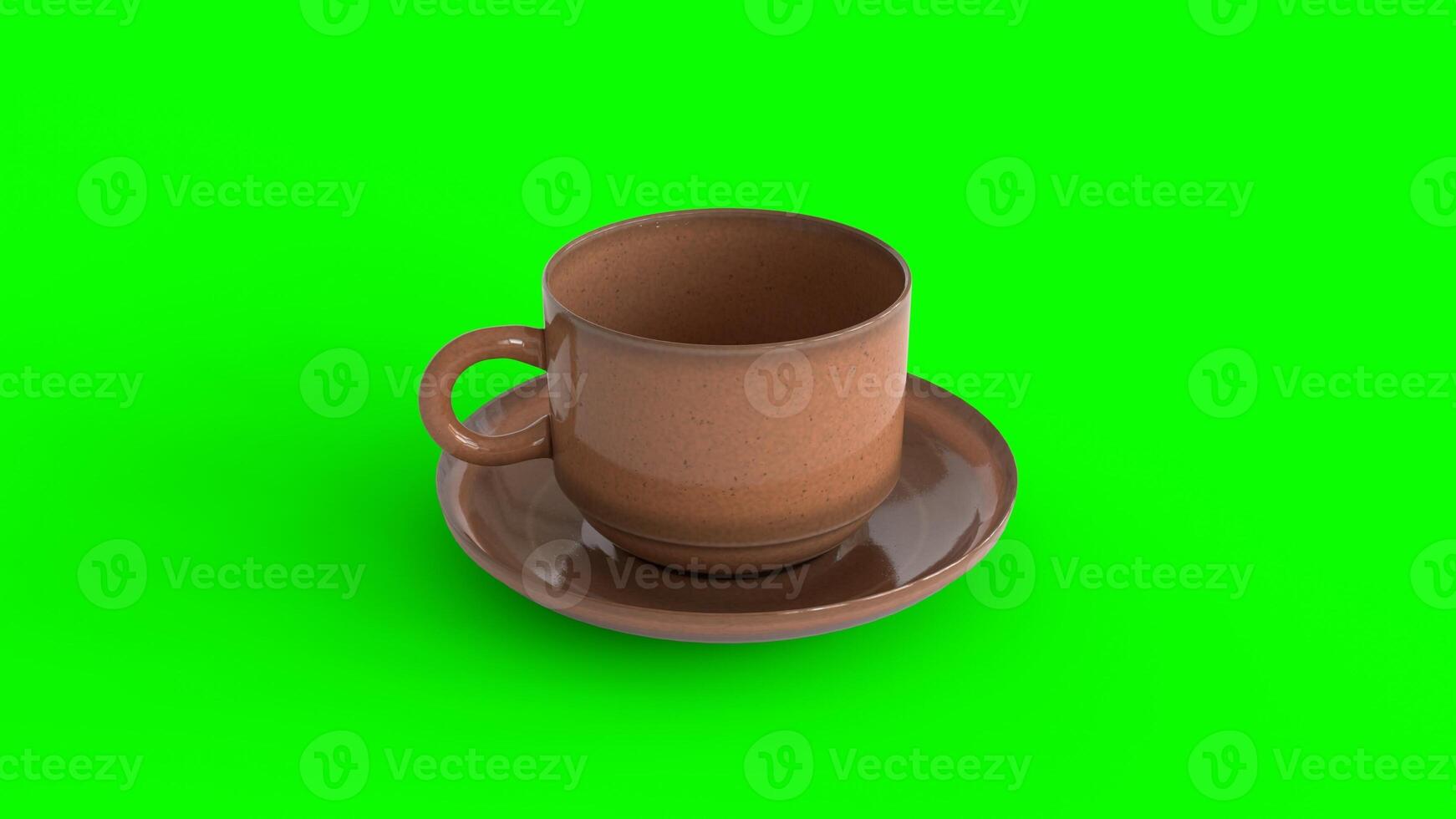 ceramic cup plate with green background photo