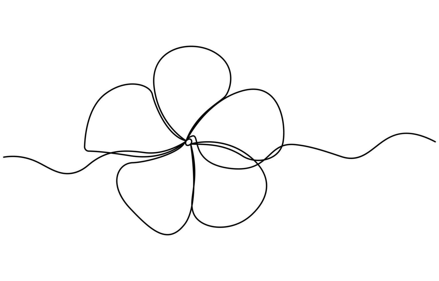 One continuous line drawing of Plumeria flower vector