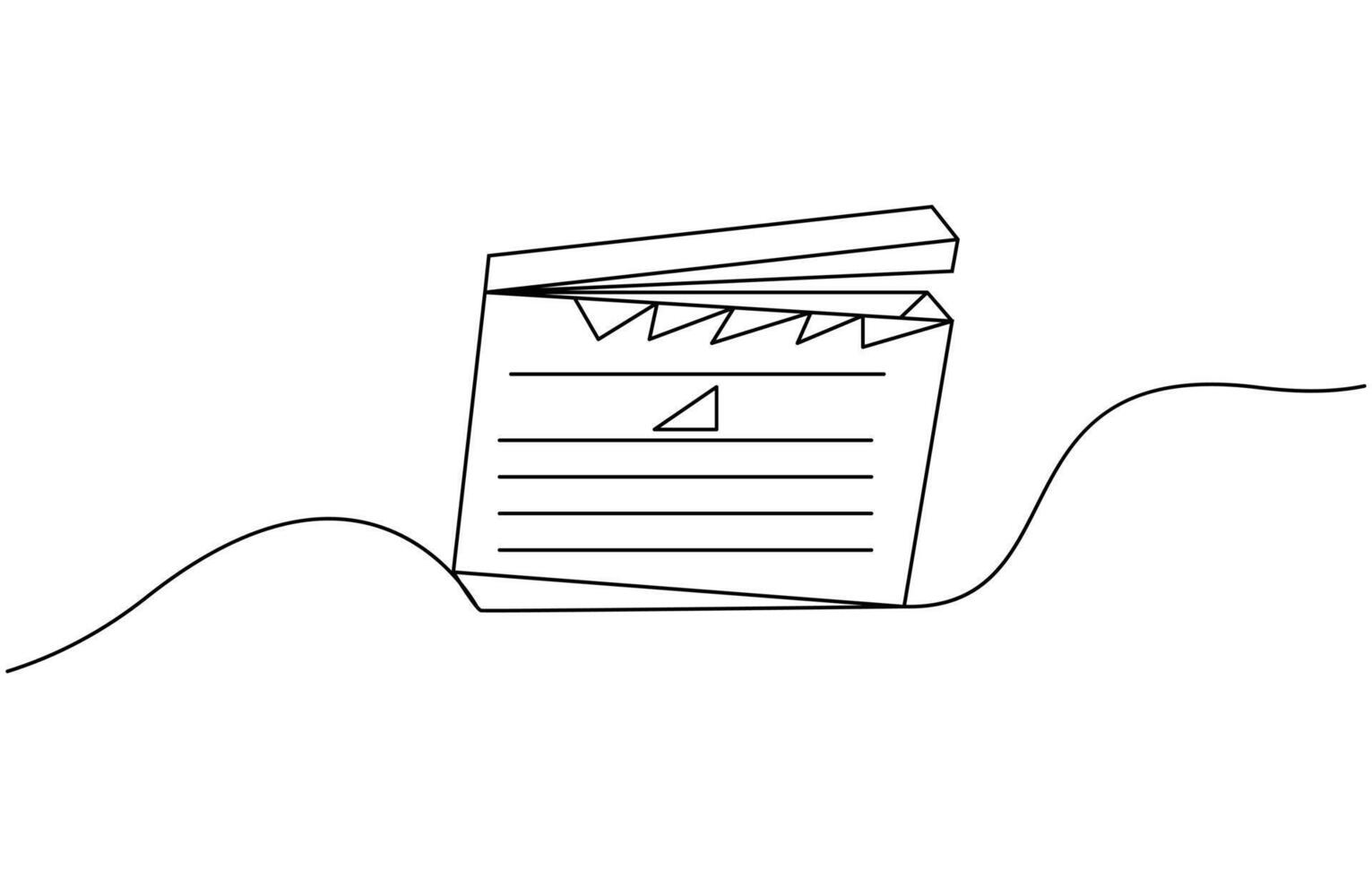 One single line art vintage film scene taker item concept design graphic vector